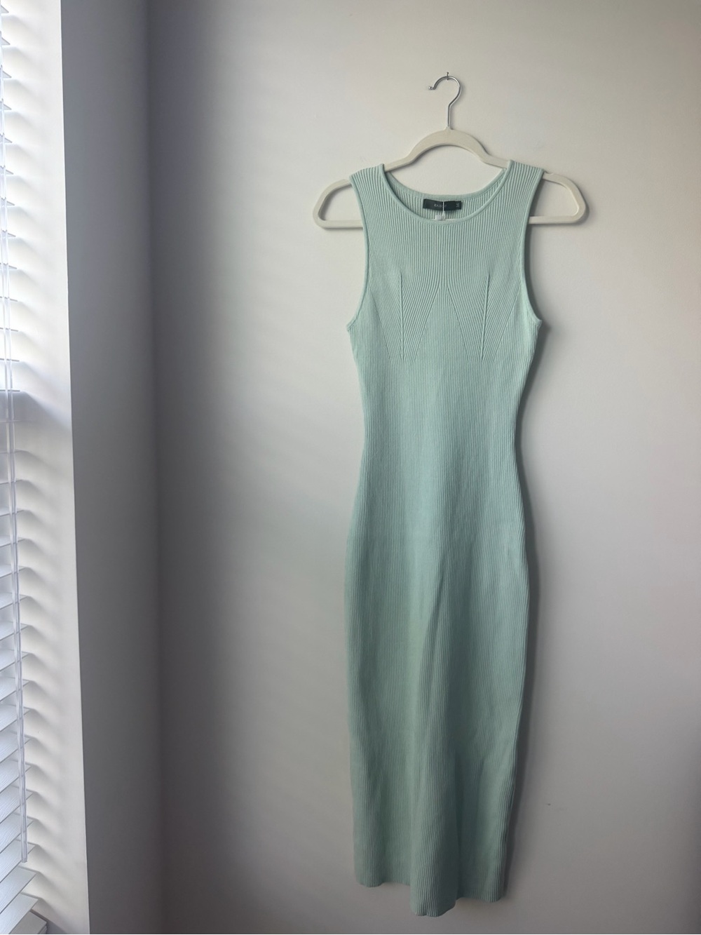 Amazon Sleeveless Ribbed Midi Dress - Mint Green